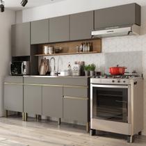 Armário de Cozinha Completa 150 com Balcão para pia 9 Portas Madrid