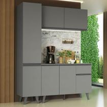 Armário De Cozinha Completa 160cm Cinza Nice Madesa 01 Cinza