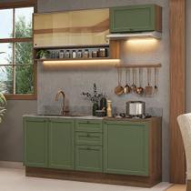 Armário De Cozinha Completa 180 Cm Rustic-verde Vik Madesa 05 Rustic-verde