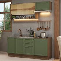Armário de Cozinha Completa 180 cm Rustic/Verde Vik Madesa 05 Armário de Cozinha Completa 180 cm Rustic/Verde Vik Madesa 05