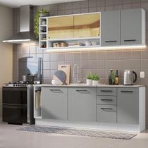 Armário De Cozinha Completa 220cm Branco/cinza Madesa