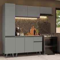 Armário De Cozinha Completa 220cm Cinza Nice Madesa 01 Cinza