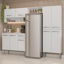 Armário De Cozinha Completa 229cm Branco Emilly Madesa 17 Branco Armário De Cozinha Completa 229cm Branco Emilly Madesa 17 Branco