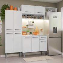Armário de Cozinha Completa 229cm Branco Emilly Madesa 18 Armário de Cozinha Completa 229cm Branco Emilly Madesa 18