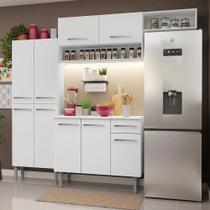 Armário De Cozinha Completa 229cm Branco Emilly Madesa 18xa Branco Armário De Cozinha Completa 229cm Branco Emilly Madesa 18xa Branco