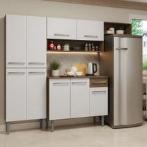 Armário De Cozinha Completa 229cm Rustic-branco Emilly Madesa 016 Armário De Cozinha Completa 229cm Rustic-branco Emilly Madesa 016