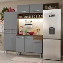 Armário De Cozinha Completa 229cm Rustic/cinza Emilly Madesa 18xa Rustic/cinza Armário De Cozinha Completa 229cm Rustic/cinza Emilly Madesa 18xa Rustic/cinza