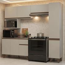 Armário De Cozinha Completa 240 Cm Crema Nice Madesa 08 Armário De Cozinha Completa 240 Cm Crema Nice Madesa 08