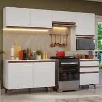 Armário De Cozinha Completa 250cm Branco Reims Madesa 08 Branco Armário De Cozinha Completa 250cm Branco Reims Madesa 08 Branco