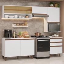 Armário de Cozinha Completa 250cm Branco Reims Madesa 10 Armário de Cozinha Completa 250cm Branco Reims Madesa 10