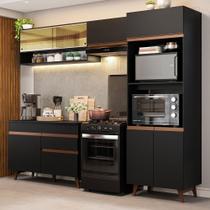 Armário De Cozinha Completa 260cm Preto Reims Madesa 12 Preto