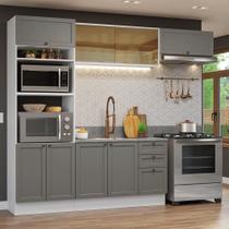 Armário de Cozinha Completa 270 cm Branco/Cinza Vik Madesa 04