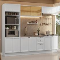 Armário de Cozinha Completa 270 cm Branco Vik Madesa 02 Armário de Cozinha Completa 270 cm Branco Vik Madesa 02