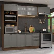 Armário de Cozinha Completa 270 cm Rustic/Cinza Vik Madesa 03