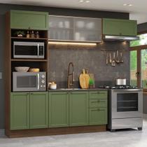 Armário De Cozinha Completa 270 Cm Rustic-verde Vik Madesa 03 Rustic-verde Armário De Cozinha Completa 270 Cm Rustic-verde Vik Madesa 03 Rustic-verde