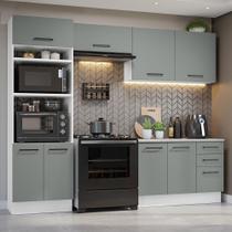 Armário de Cozinha Completa 270cm Branco/Cinza Agata Madesa 07