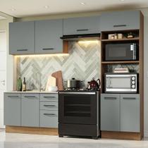 Armário De Cozinha Completa 270cm Rustic/cinza Agata Madesa
