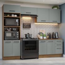 Armário De Cozinha Completa 270cm Rustic/cinza Agata Madesa