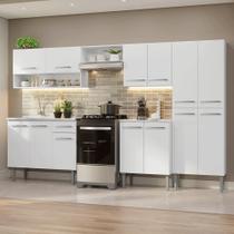 Armário de Cozinha Completa 293cm Branco Emilly Madesa 09 Armário de Cozinha Completa 293cm Branco Emilly Madesa 09