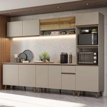 Armário De Cozinha Completa 300 Cm Nice Madesa 01 Crema