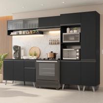 Armário de Cozinha Completa 300 cm Preto Nice Madesa 08