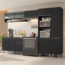 Armário de Cozinha Completa 300 cm Preto Nice Madesa 09