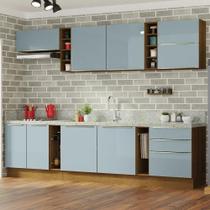 Armário De Cozinha Completa 300Cm /Cinza Lux Madesa /Cinza Armário De Cozinha Completa 300Cm /Cinza Lux Madesa /Cinza