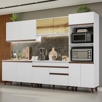 Armário de Cozinha Completa 310cm Branco Reims Madesa XA01