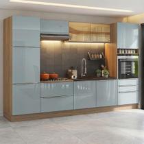 Armário de Cozinha Completa 320 cm Rustic/Cinza Lux Madesa 08 Armário de Cozinha Completa 320 cm Rustic/Cinza Lux Madesa 08