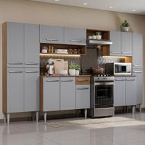 Armário De Cozinha Completa 325Cm Cinza/ Joy Madesa