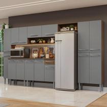 Armário de Cozinha Completa 325cm Rustic/Cinza Emilly Madesa 07