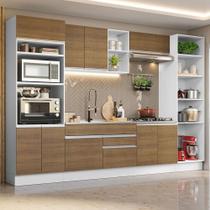 Armário de Cozinha Completa 330cm Branco/Rustic Glamy Madesa 03 Armário de Cozinha Completa 330cm Branco/Rustic Glamy Madesa 03