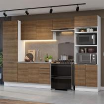 Armário de Cozinha Completa 330cm Branco/Rustic Stella Madesa 02 Armário de Cozinha Completa 330cm Branco/Rustic Stella Madesa 02