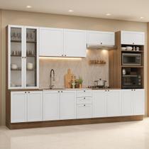 Armário de Cozinha Completa 340 cm Rustic/Branco Vik Madesa 01