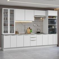 Armário De Cozinha Completa 340cm Branco/branco Veludo Lux Madesa 02 Branco/branco Veludo Armário De Cozinha Completa 340cm Branco/branco Veludo Lux Madesa 02 Branco/branco Veludo