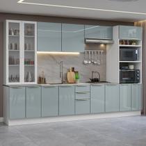 Armário de Cozinha Completa 340cm Branco/Cinza Lux Madesa 02