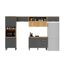 Armário de Cozinha Completa 350cm New Porto Grafite Madeira Itatiaia Armário de Cozinha Completa 350cm New Porto Grafite Madeira Itatiaia