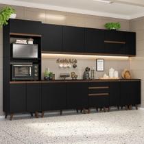 Armário De Cozinha Completa 355cm Preto Armário De Cozinha Completa 355cm Preto