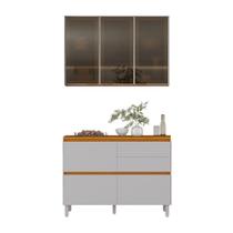 Armário De Cozinha Completa 4 Portas 4 Gavetas Lais Madeirado/fendi Madeirado / Fendi Armário De Cozinha Completa 4 Portas 4 Gavetas Lais Madeirado/fendi Madeirado / Fendi