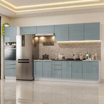 Armário de Cozinha Completa 400 cm Branco/Cinza Lux Madesa 02 Armário de Cozinha Completa 400 cm Branco/Cinza Lux Madesa 02