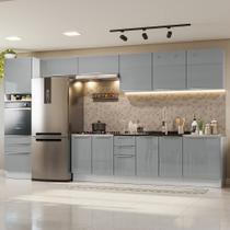 Armário De Cozinha Completa 400Cm Branco/Cinza