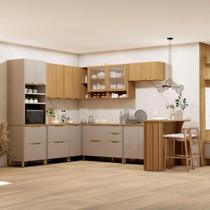 Armário de Cozinha Completa 498cm Lúmina c/ Bancada 100% MDF