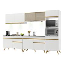 Armário de Cozinha Completa 5 peças com Leds MP2014 Veneza Up Multimóveis Branca