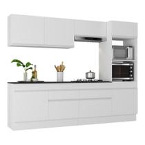 Armário De Cozinha Completa 5 Peças Com Rodapé Mp2180 Made Multimóveis Branco Branco Armário De Cozinha Completa 5 Peças Com Rodapé Mp2180 Made Multimóveis Branco Branco