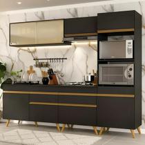 Armário de Cozinha Completa 5 peças MP3715 Veneza GB Multimóveis Preta Armário de Cozinha Completa 5 peças MP3715 Veneza GB Multimóveis Preta