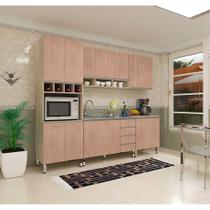 Armário de Cozinha Completa 5 Peças sem Tampo de 120 Legno Crema com Cumaru Luci Luciane Móveis Armário de Cozinha Completa 5 Peças sem Tampo de 120 Legno Crema com Cumaru Luci Luciane Móveis