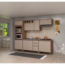 Armário de Cozinha Completa 5 Peças sem Tampo de 120 Vanilla com Connect Lari Luciane Móveis Armário de Cozinha Completa 5 Peças sem Tampo de 120 Vanilla com Connect Lari Luciane Móveis