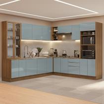 Armário de Cozinha Completa 566cm Rustic/Cinza Lux Madesa 01 Armário de Cozinha Completa 566cm Rustic/Cinza Lux Madesa 01