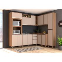 Armário de Cozinha Completa 8 Peças sem Tampo de 120 Vanilla com Connect Lari Luciane Móveis