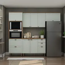 Armário de Cozinha Completa Americana 5 peças Luna 61 Iluminata Genialflex